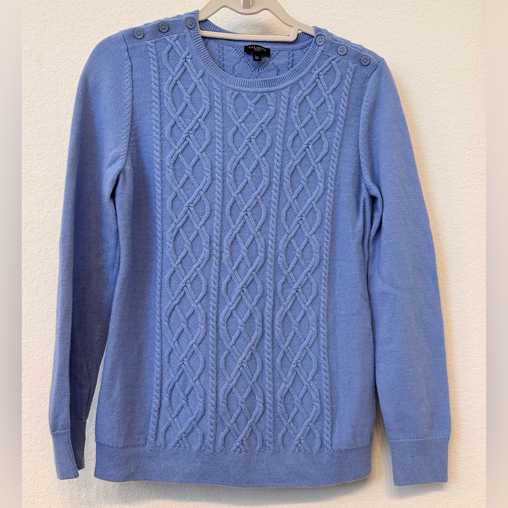 Talbots Cable Knit Lambswool Blend Sweater – Size LP Classic Cozy Cottagecore
